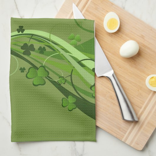 Saint Patrick's Kitchen Handtuch Floral Green (Viertel Falte)