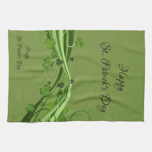 Saint Patrick's Kitchen Handtuch Floral Green (Horizontal)