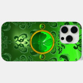 SAINT PATRICK'S KLEEBLATT GREEN DAMASK Case-Mate iPhone HÜLLE (Rückseite (Horizontal))