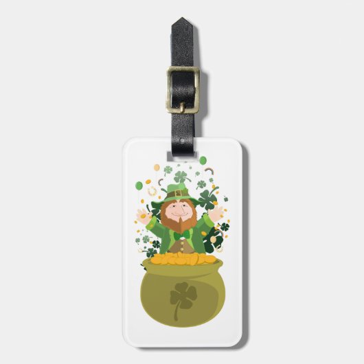 Saint Patrick's Leprechaun Gepäckanhänger (Vorderseite vertikal)