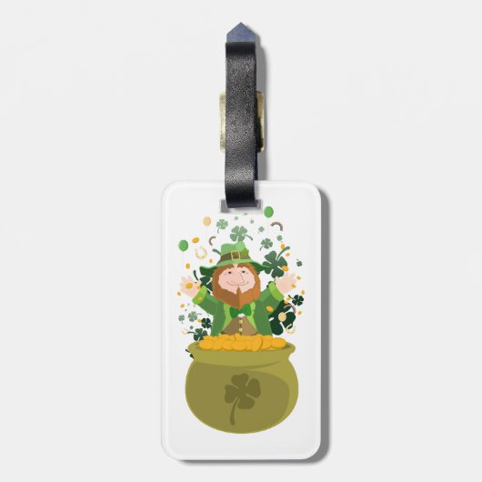 Saint Patrick's Leprechaun Gepäckanhänger (Rückseite vertikal)