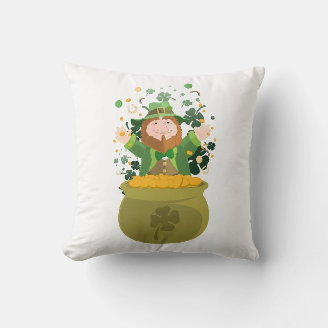 Saint Patrick's Leprechaun Kissen (Vorderseite)