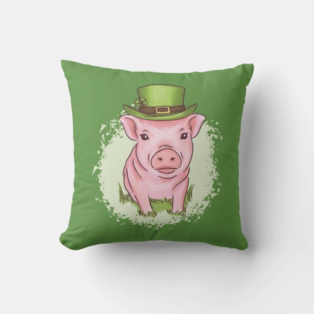 Saint Patricks Pig Kissen (Vorderseite)