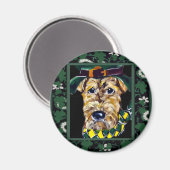 Saint Patty Airedale Magnet (Vorderseite/Rückseite)