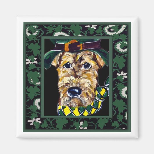 Saint Patty Airedale Magnet (Vorne)