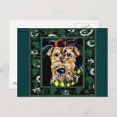 Saint Patty Airedale Postkarte (Vorne/Hinten)