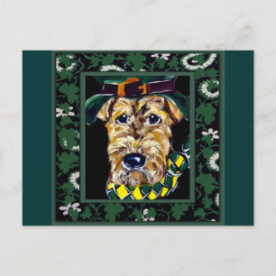 Saint Patty Airedale Postkarte