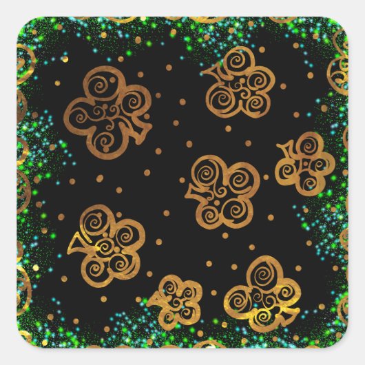 Saint Patty Art Quadratischer Aufkleber (Vorderseite)