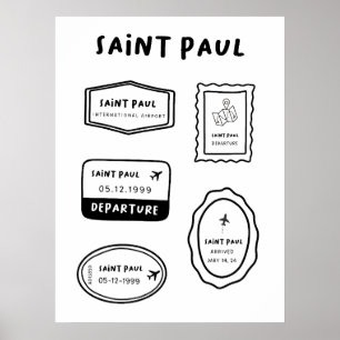 Saint Paul - Briefmarke für Reisen Minimalistisc Poster
