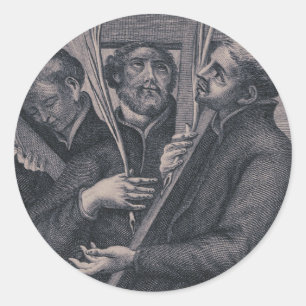 Saint Paul Miki japanischer katholischer Evangelis Runder Aufkleber