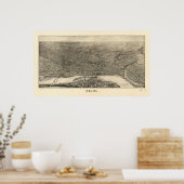 Saint Paul Minnesota 1906 Antike Panoramabalkarte Poster (Küche)