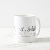 Saint Paul, Minnesota | City Stylized Skyline Kaffeetasse (VorderseiteRechts)