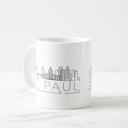 Saint Paul, Minnesota | City Stylized Skyline Kaffeetasse (Vorderseite Links)