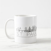 Saint Paul, Minnesota | City Stylized Skyline Kaffeetasse (Links)