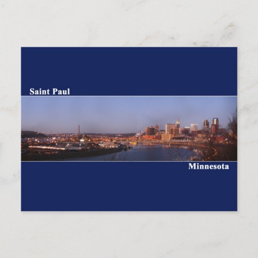 Saint Paul, Minnesota Post Card (Dunkelblau) Postkarte (Vorderseite)