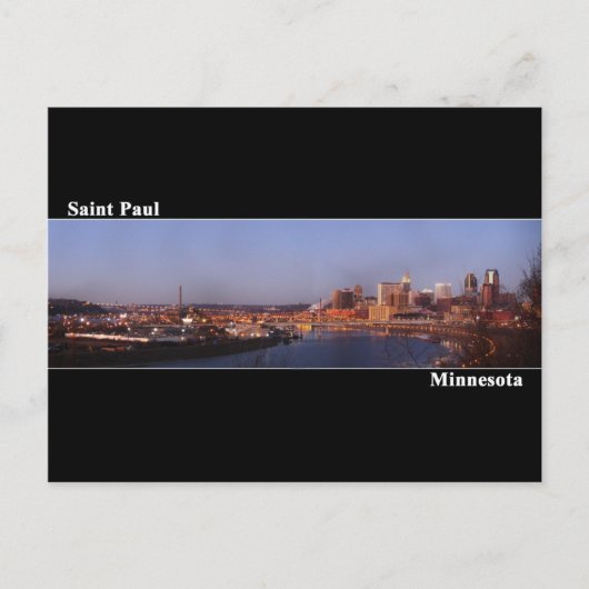Saint Paul, Minnesota Post Card (schwarz) Postkarte (Vorderseite)