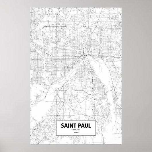 Saint Paul, Minnesota (schwarz auf weiß) Poster (Vorne)
