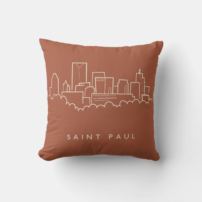 Saint Paul, Minnesota-Skyline Kissen (Vorderseite)