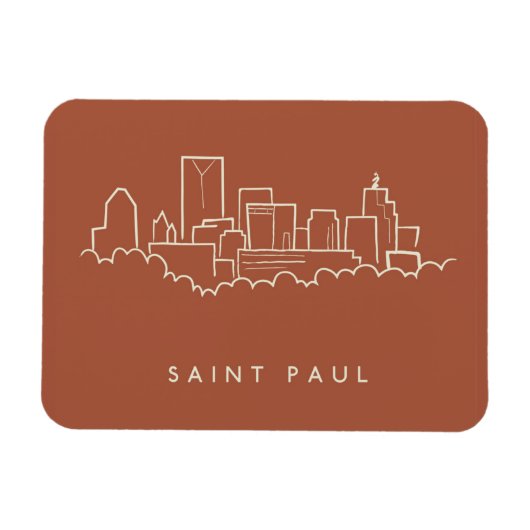 Saint Paul, Minnesota Skyline Magnet (Horizontal)