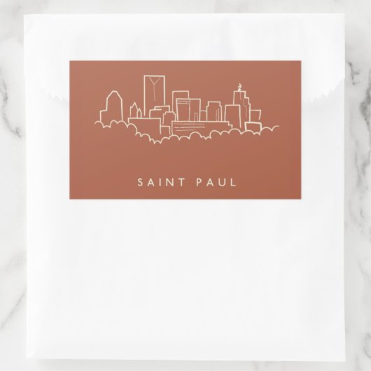 Saint Paul, Minnesota Skyline Rechteckiger Aufkleber (Tasche)
