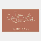 Saint Paul, Minnesota Skyline Rechteckiger Aufkleber (Vorderseite)