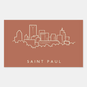 Saint Paul, Minnesota Skyline Rechteckiger Aufkleber