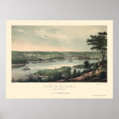 Saint Paul, MN Panorama Karte - 1853 Poster (Vorne)