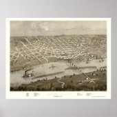 Saint Paul, MN Panorama Karte - 1867 Poster (Vorne)