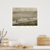 Saint Paul, MN Panorama Karte - 1867 Poster (Küche)