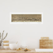 Saint Paul, MN Panorama Karte - 1873 Poster (Küche)