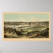 Saint Paul, MN Panorama Karte - 1874 Poster (Vorne)