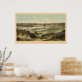 Saint Paul, MN Panorama Karte - 1874 Poster (Küche)