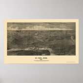 Saint Paul, MN Panorama Karte - 1888 Poster (Vorne)