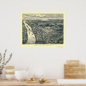 Saint Paul, MN Panorama Karte - 1893 Poster (Küche)