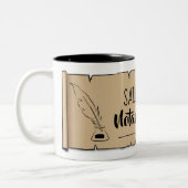 Saint Paul Notary Public Scroll Feather Quill Zweifarbige Tasse (Links)