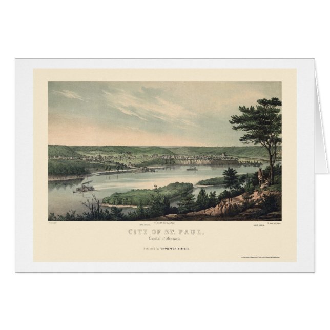 Saint Paul, panoramische Karte Mangans - 1853 (Vorderseite (Horizontal))