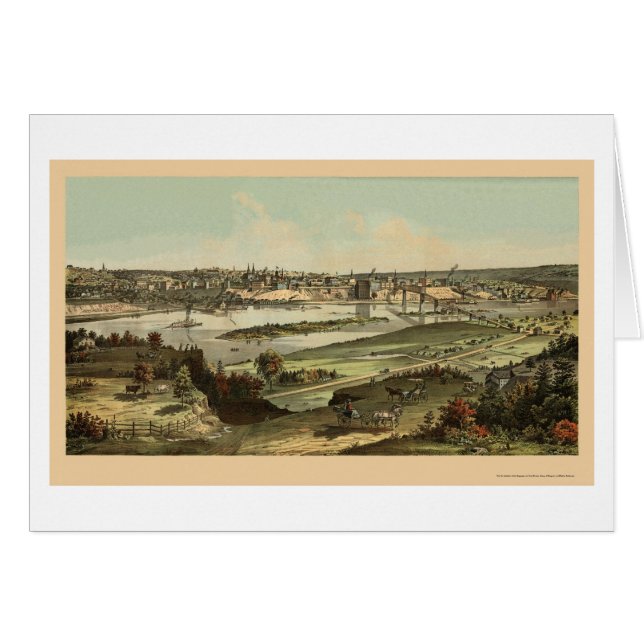 Saint Paul, panoramische Karte Mangans - 1874 (Vorderseite (Horizontal))