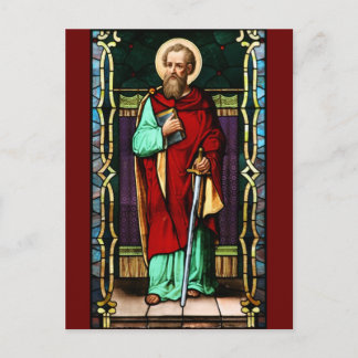 Saint Paul (Paul der Apostel) Festgehaltene Glasku Postkarte