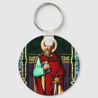 Saint Paul (Paul der Apostel) Festgehaltene Glasku Schlüsselanhänger