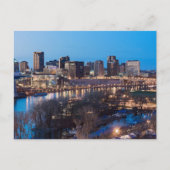saint paul skyline and riverfront at nachtpostcar postkarte (Vorderseite)