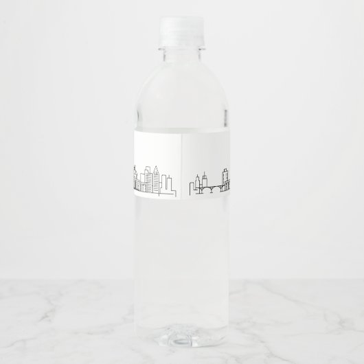 Saint Paul Skyline | Begrüßungsnachricht Wasserflaschenetikett (Rückseite)