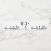 Saint Paul Skyline | Begrüßungsnachricht Wasserflaschenetikett (Einzelnes Label)