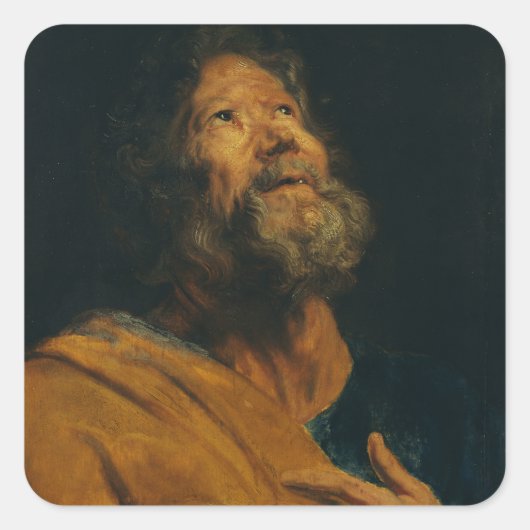 Saint Peter von Antoon van Dyck Quadratischer Aufkleber (Vorderseite)
