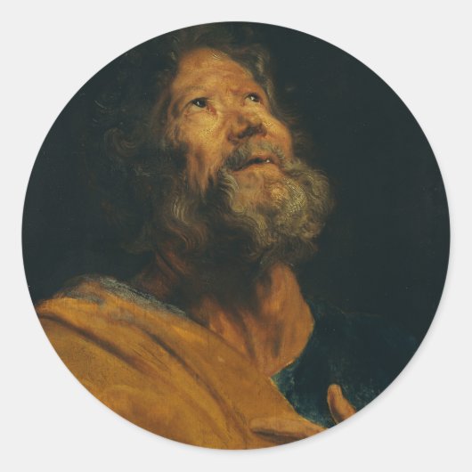 Saint Peter von Antoon van Dyck Runder Aufkleber (Vorderseite)