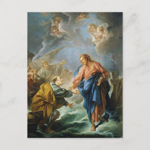 Saint Peter Walk auf Wasser von Francois Boucher P Postkarte