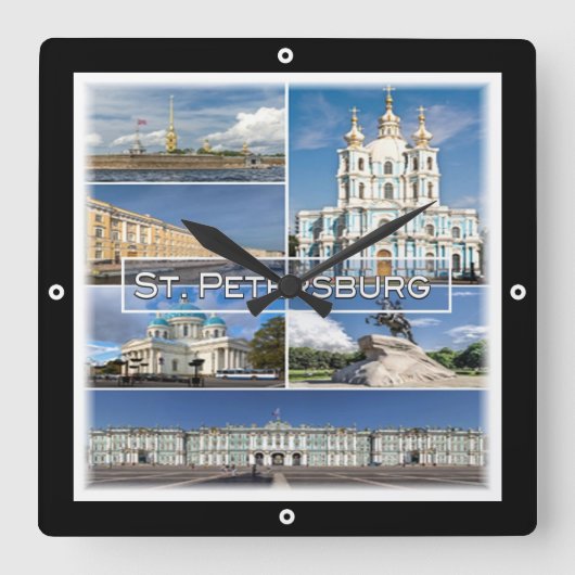 SAINT PETERSBURG, Russland, Quadratische Wanduhr (Vorderseite)