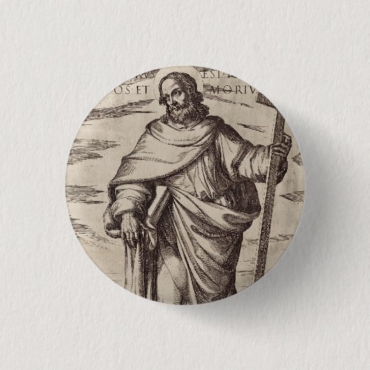Saint Philip einer der zwölf Apostel Button (Vorderseite)