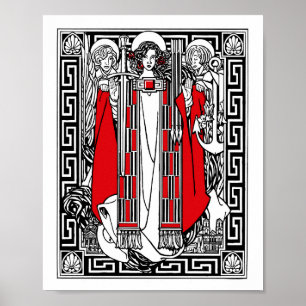 Saint Philomena begleitet von Engeln Poster