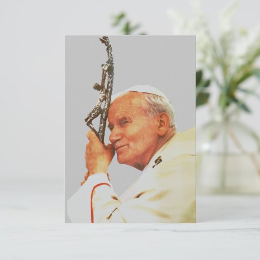 Saint Pope John Paul II Dankeskarte (Stehend Vorderseite)