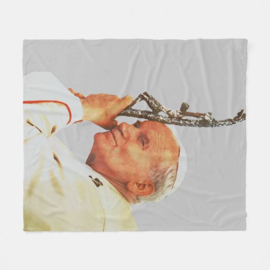 Saint Pope John Paul II Fleecedecke (Vorderseite (Horizontal))
